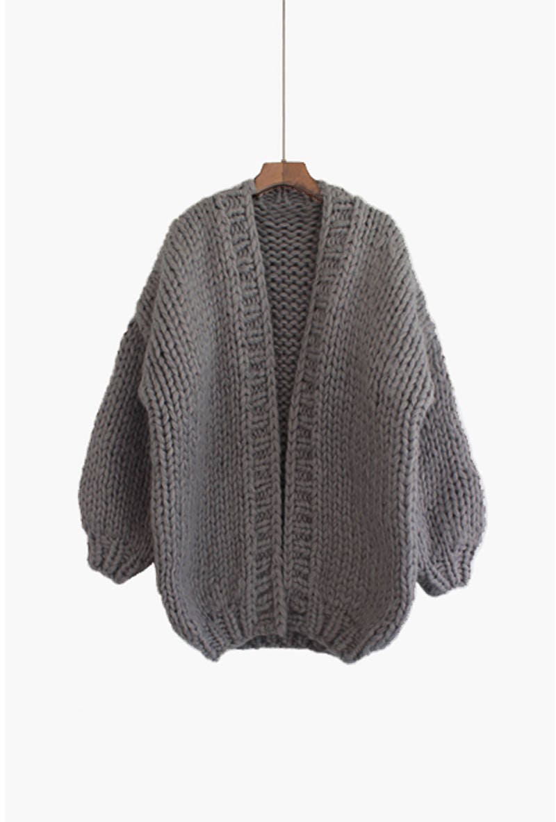 Wynn Black Wool Chunky Cardigan — view 4