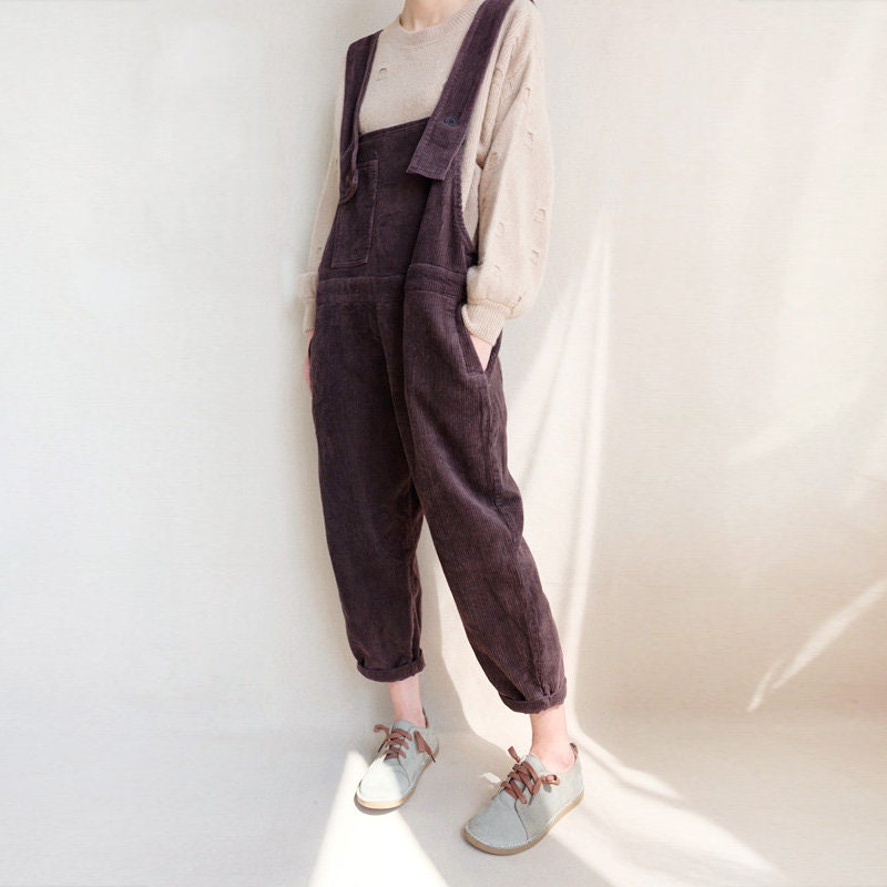Zelda Black Corduroy Wide-Leg Overalls — view 2