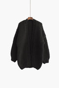 Wynn Black Wool Chunky Cardigan — Strouse's