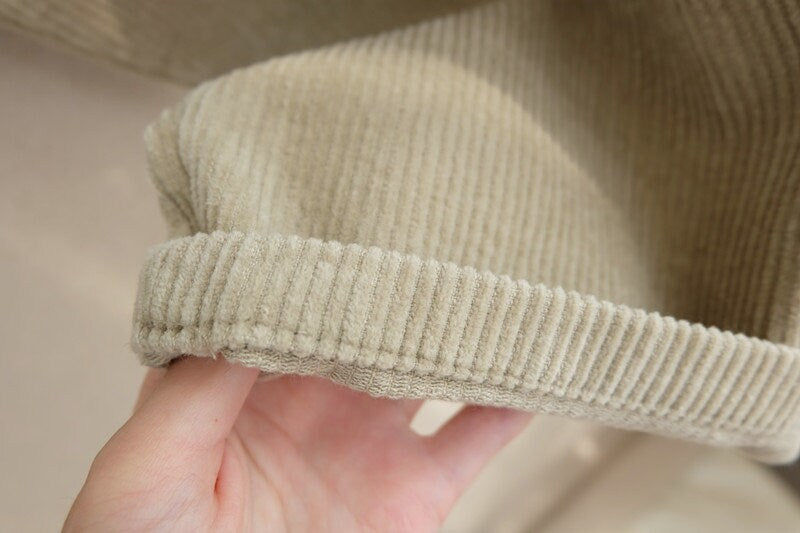 Mabel Khaki Cotton Corduroy Pants — view 4