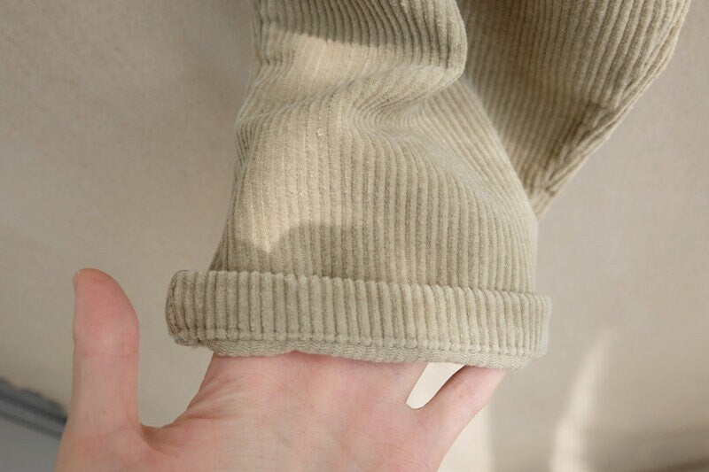 Mabel Khaki Cotton Corduroy Pants — view 6