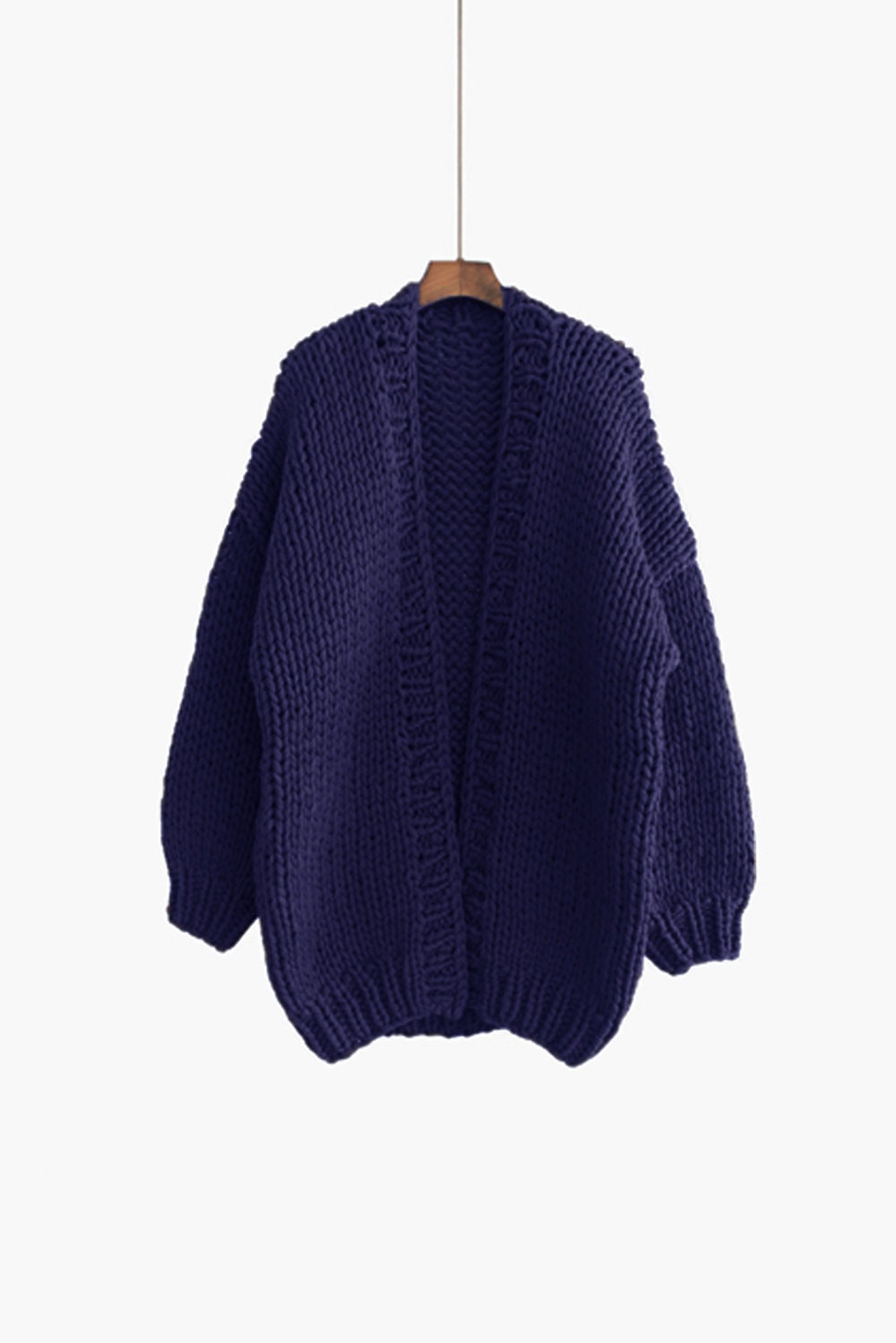 Wynn Black Wool Chunky Cardigan — view 6