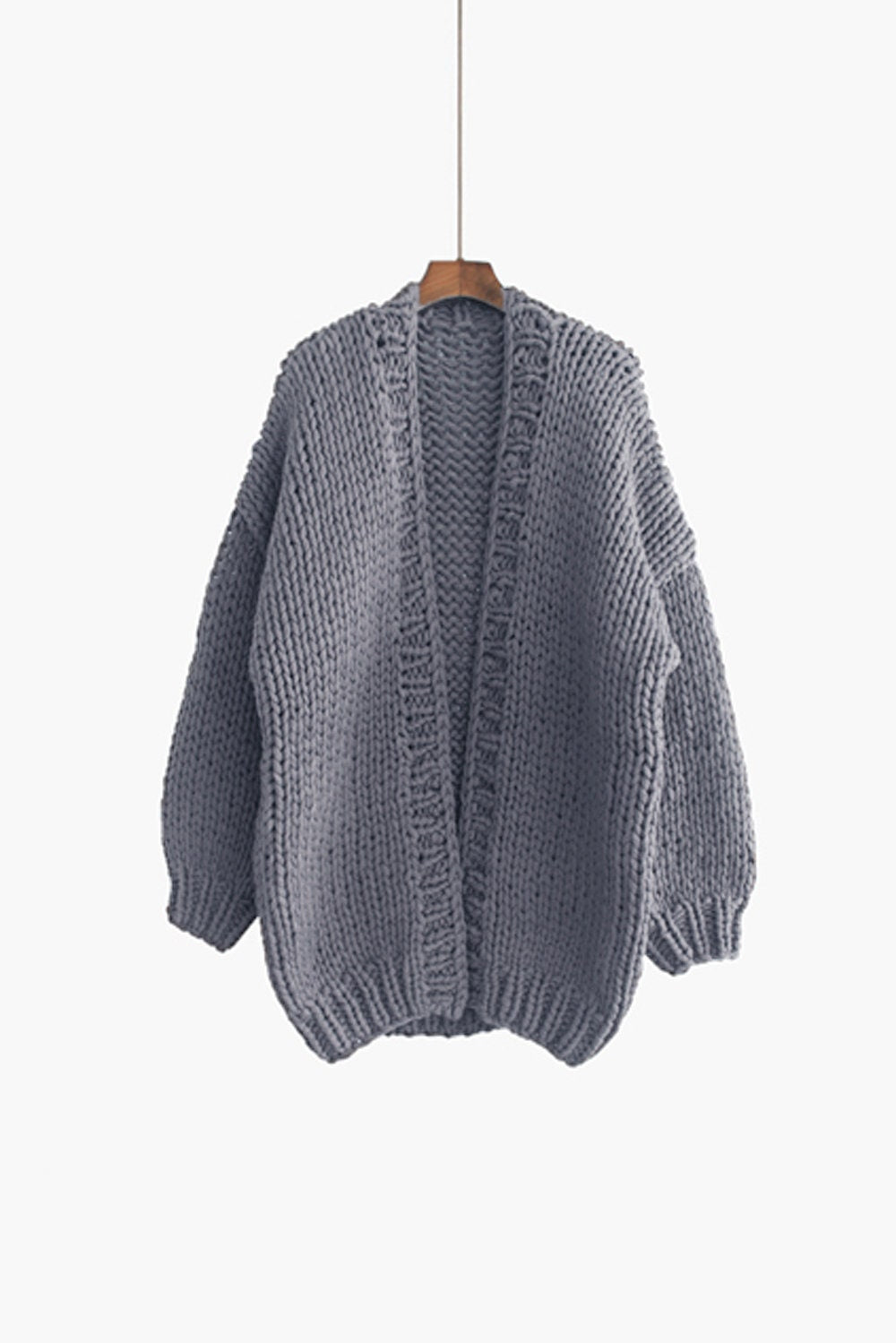 Wynn Black Wool Chunky Cardigan — view 3