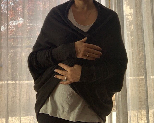 Fleur Black Wool Oversized Cardigan — view 3