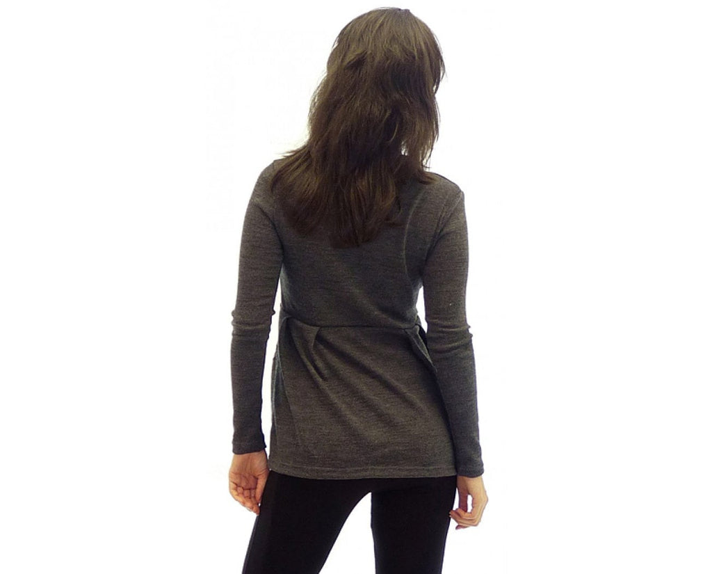Etta Gray Wool Cardigan — view 4