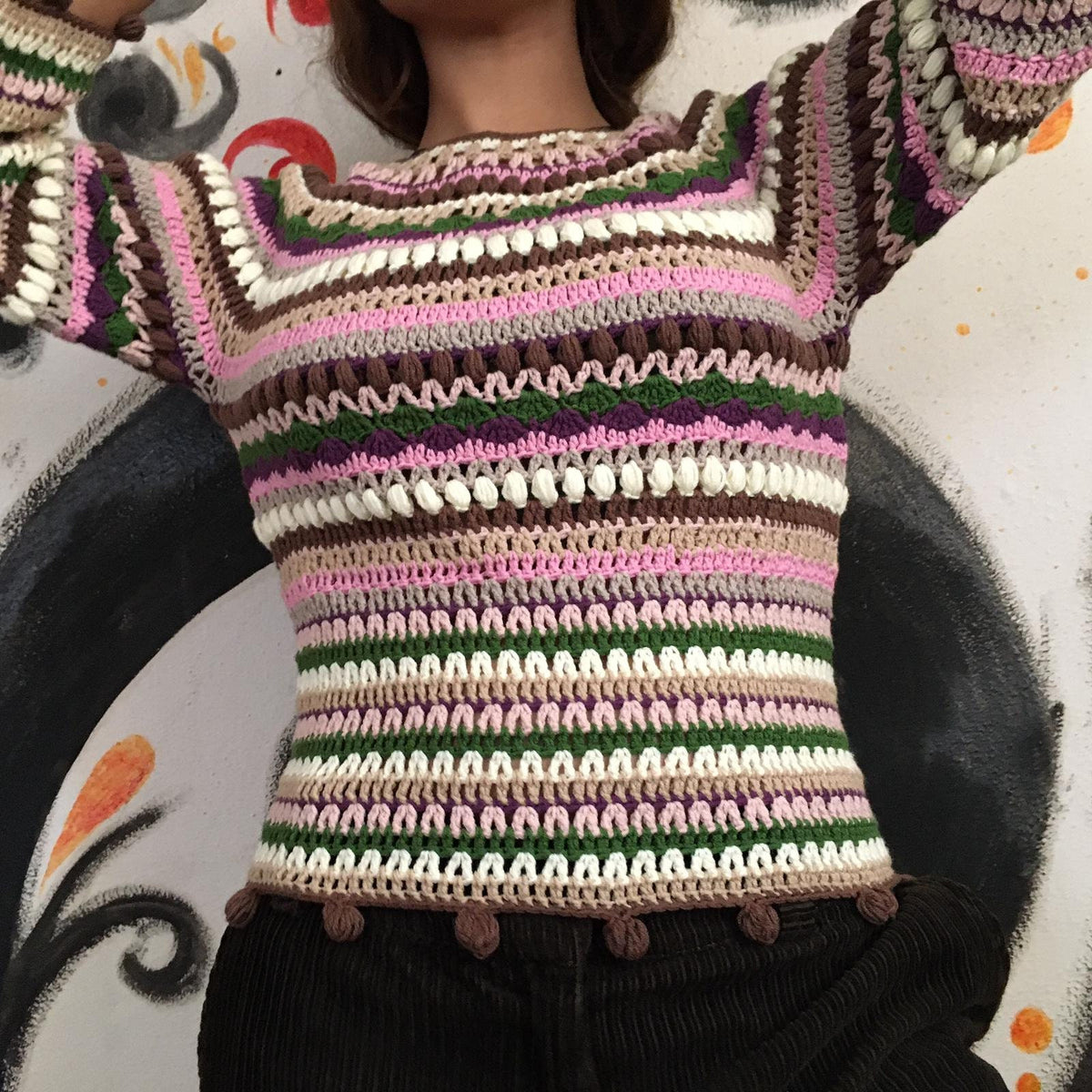 Ines Striped Wool Sweater — view 2