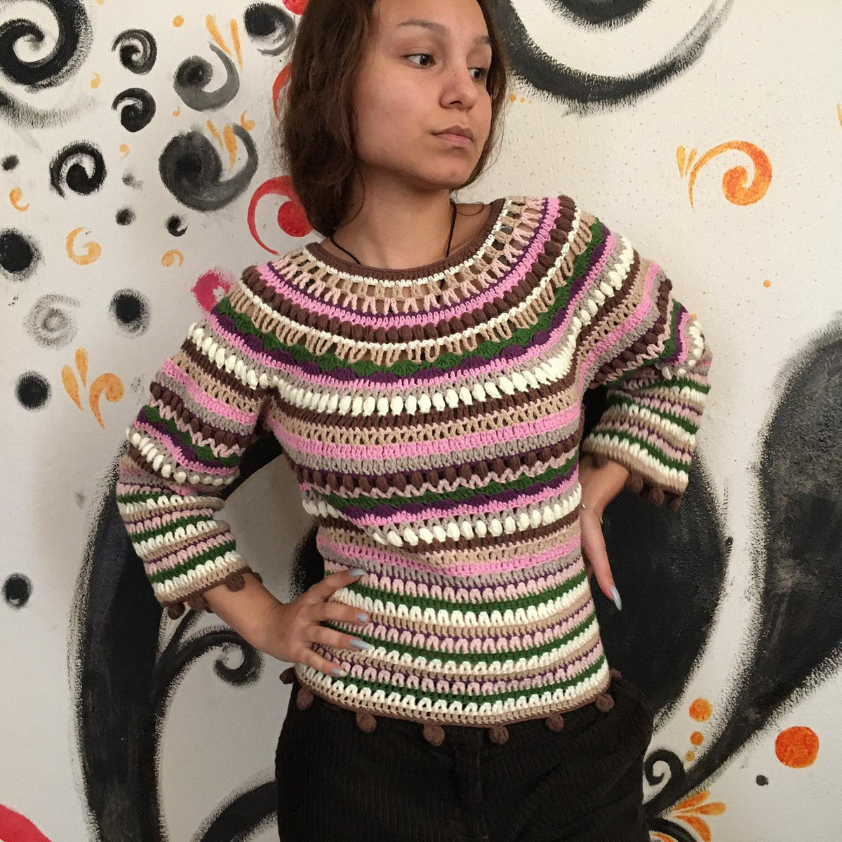 Ines Striped Wool Sweater — view 5
