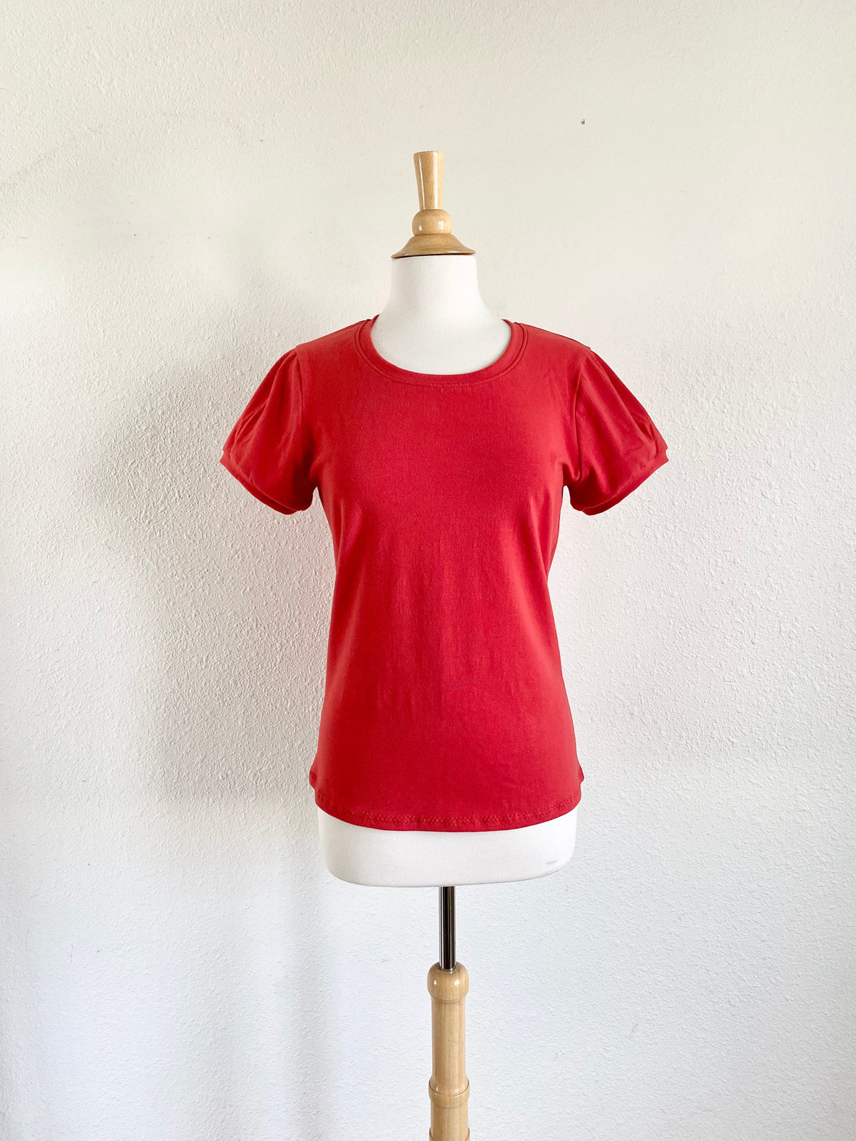 Maeve Red Knit Puff-Sleeve Shirt — Strouse's