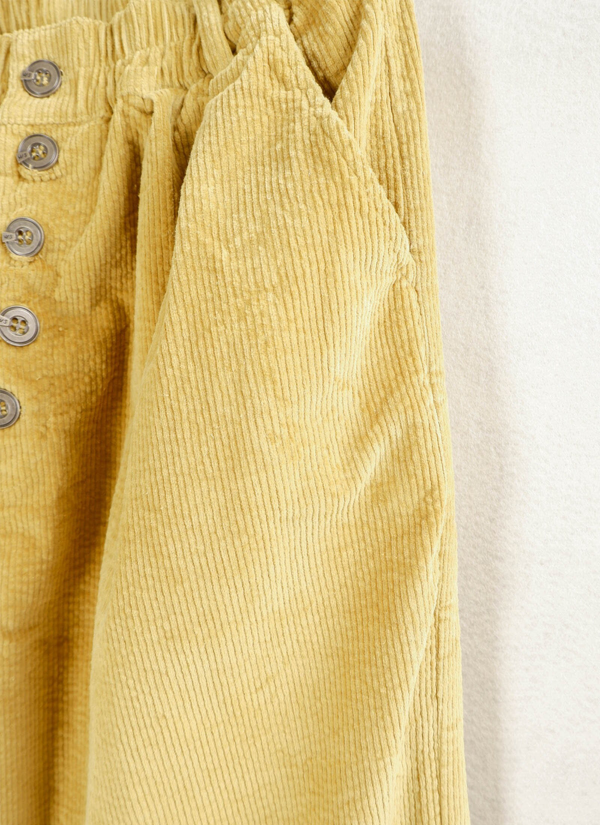 Rae Yellow Cotton Wide-Leg Corduroy Pants — view 5