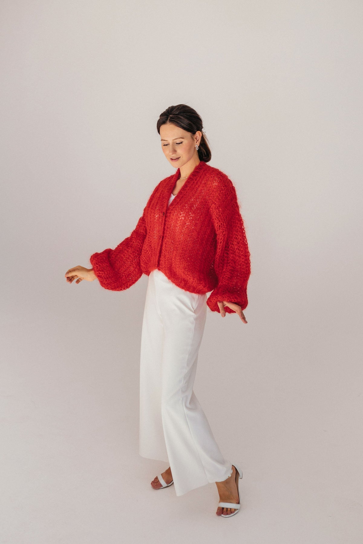 Eden Red Wool Oversized Sweater — view 4