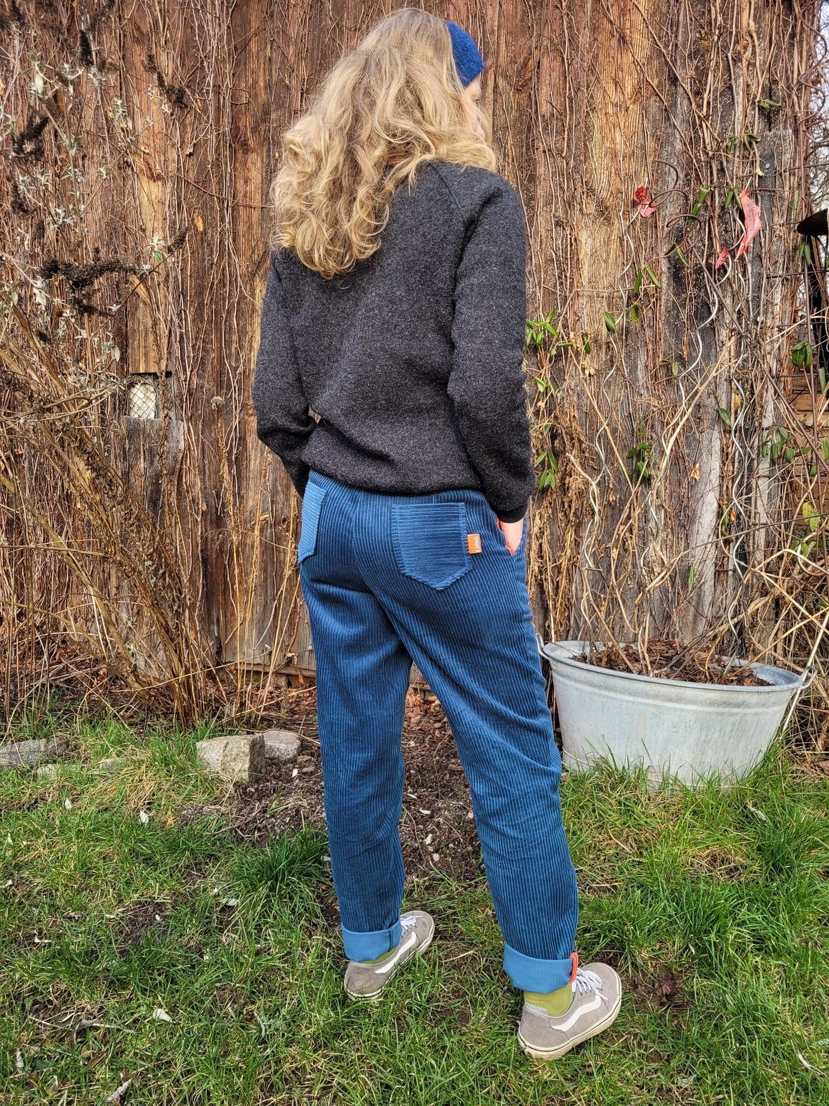 Yara Navy Corduroy Pants — view 2