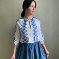 Lila Floral Linen Embroidered Shirt — Strouse's