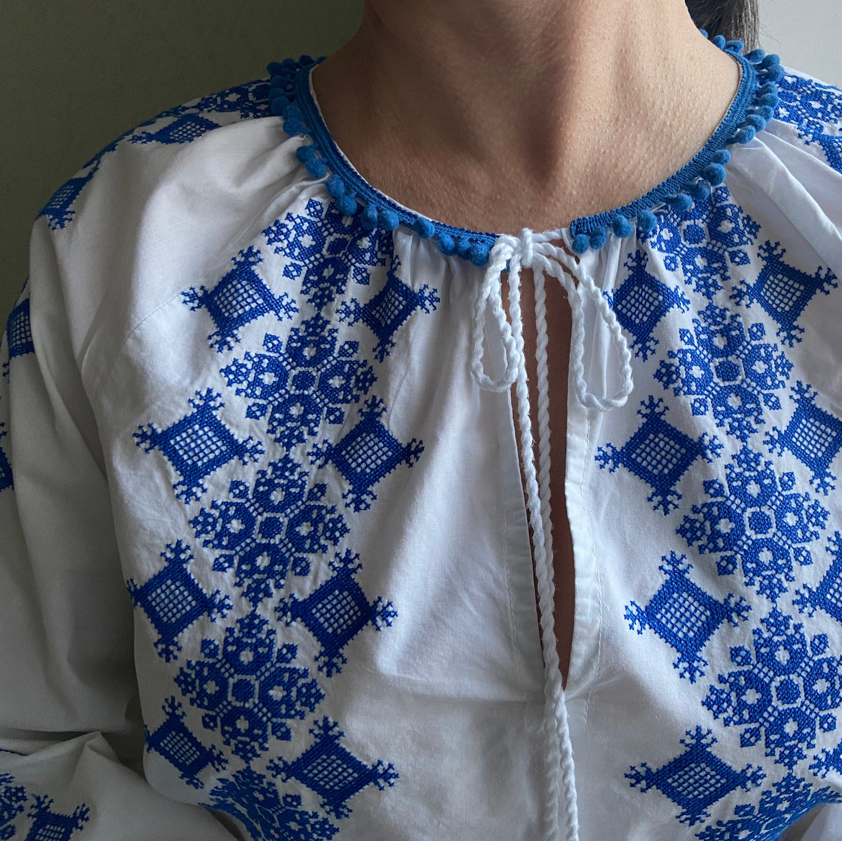 Lila Floral Linen Embroidered Shirt — view 5