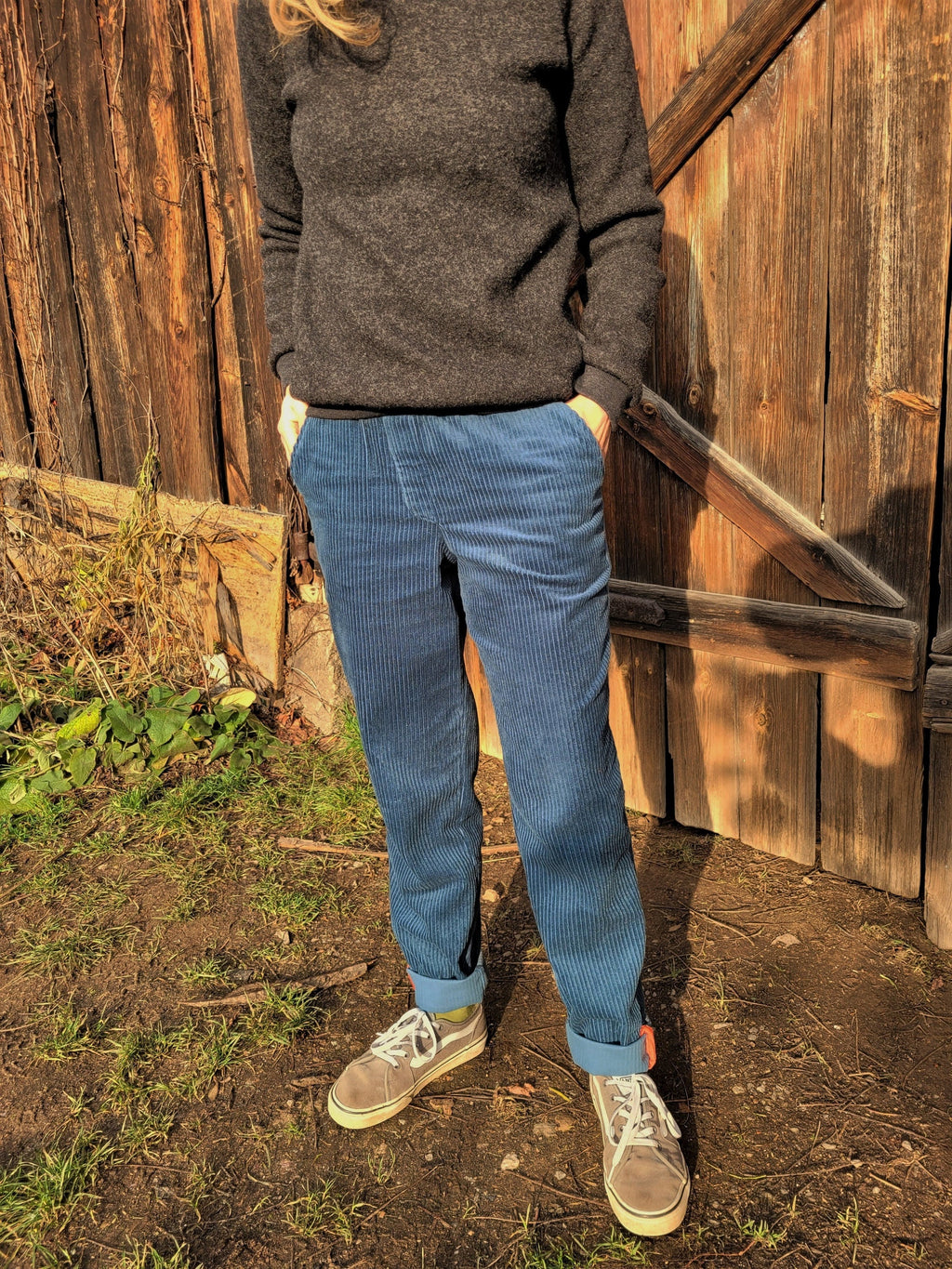 Yara Navy Corduroy Pants — view 3