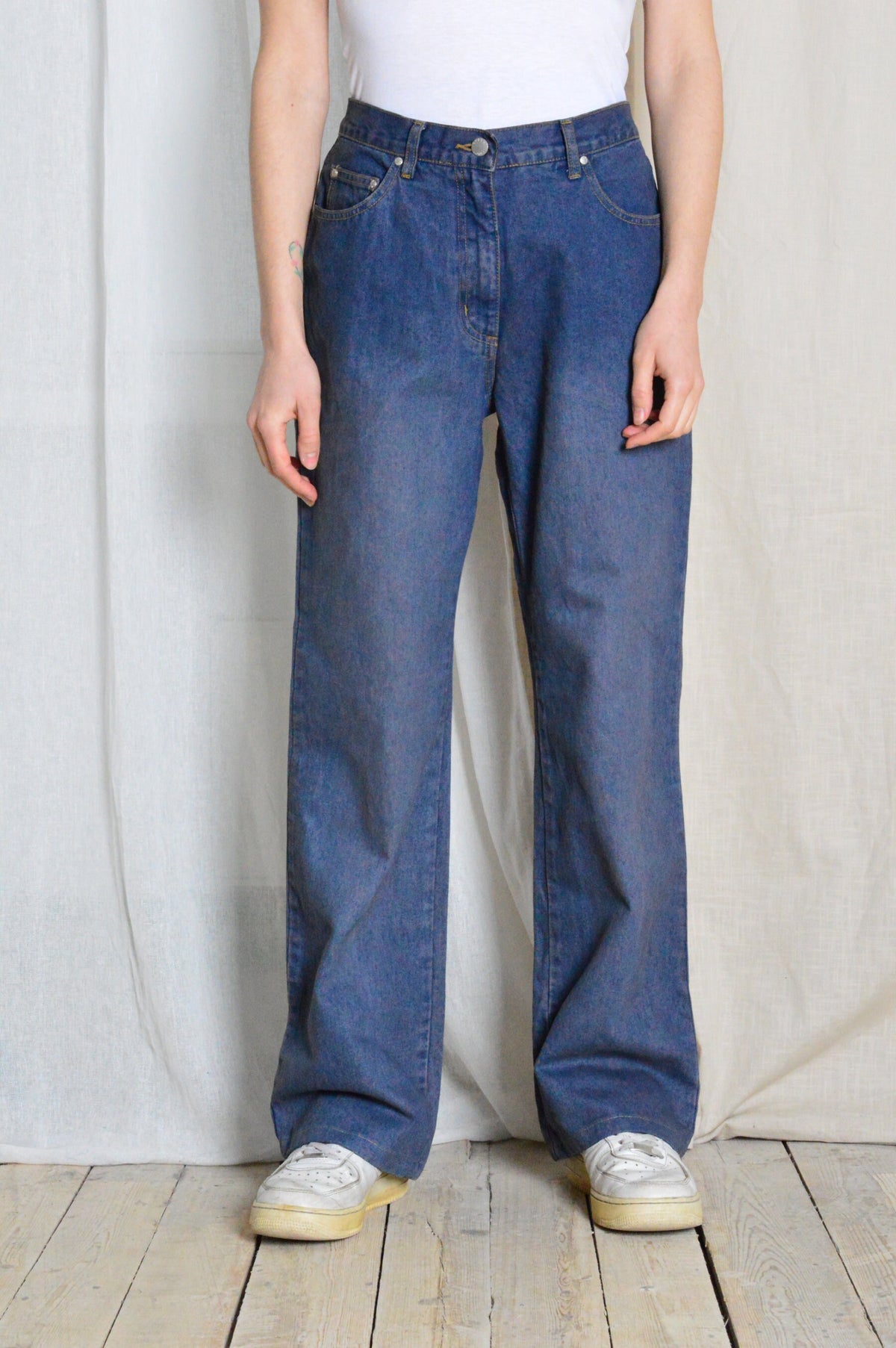 Carmen Blue Denim Wide-Leg Jeans — view 4