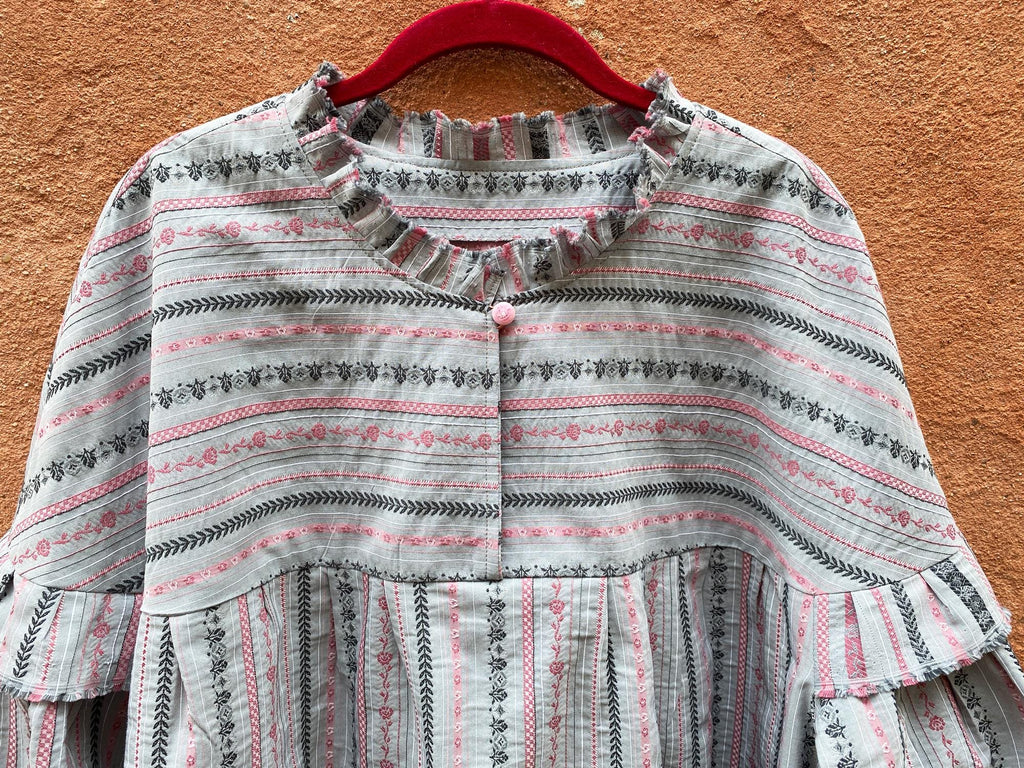 Mila Striped Cotton Tunic Top — view 6