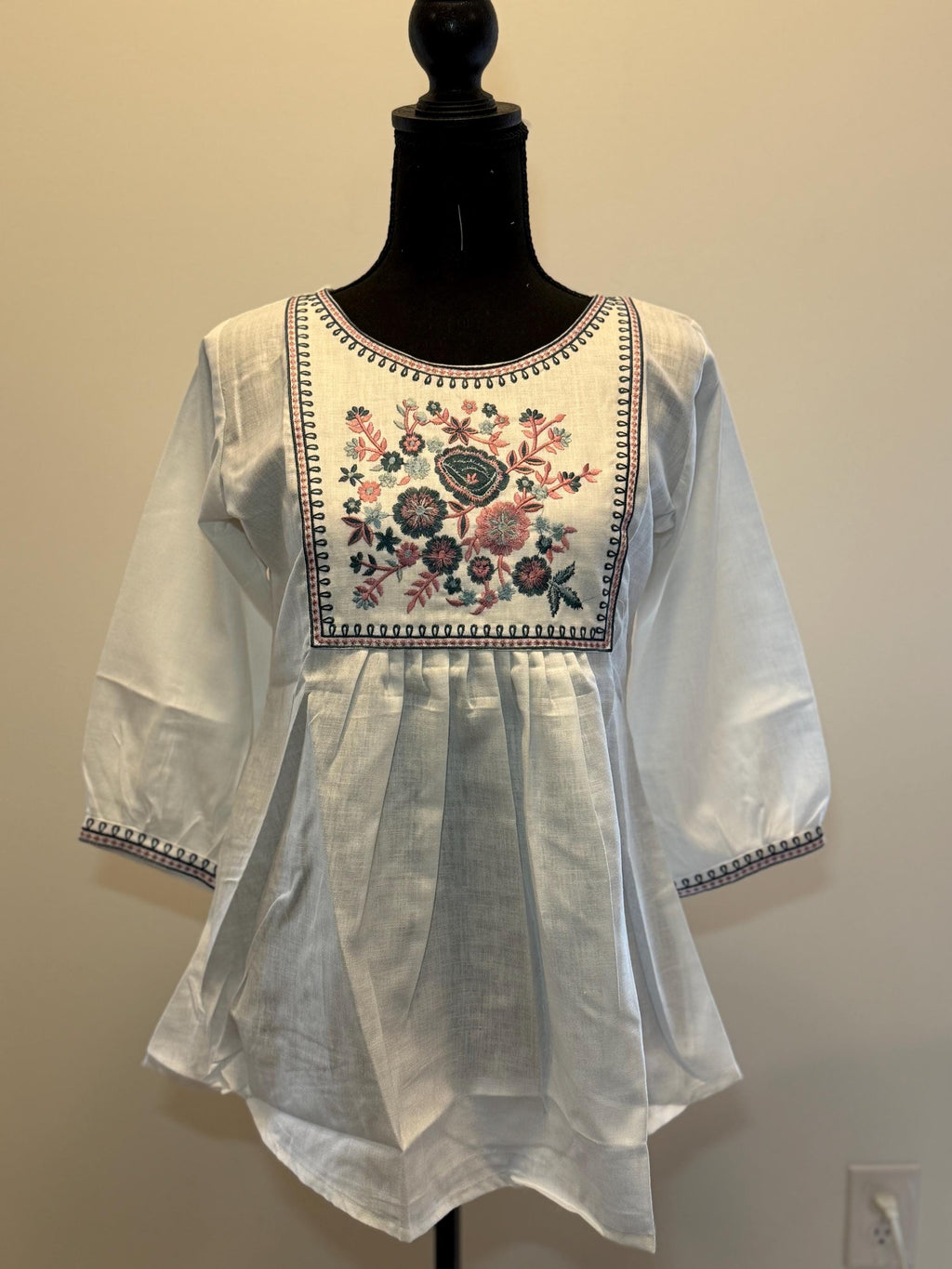 Tessa Floral Cotton Tunic Top — view 2