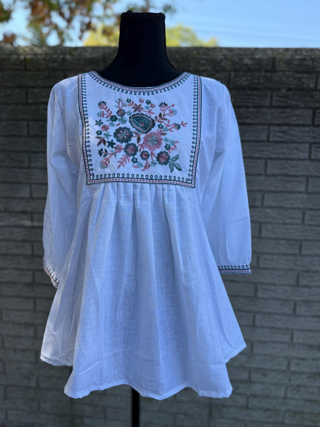 Tessa Floral Cotton Tunic Top — view 3
