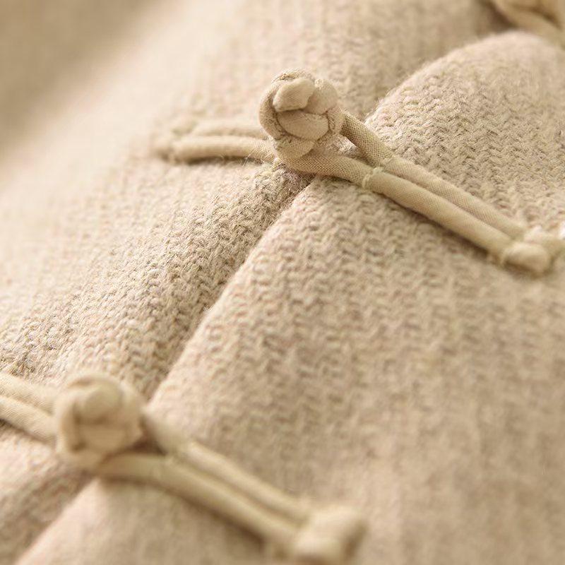 Cleo Beige Wool Midi Dress — view 5