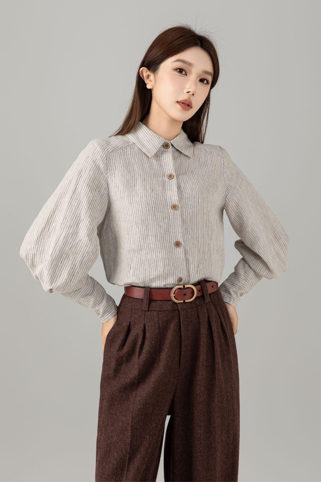 Isla Striped Linen Button-Down Shirt — Strouse's