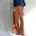 Ava Brown Cotton Wide-Leg Corduroy Pants — Strouse's