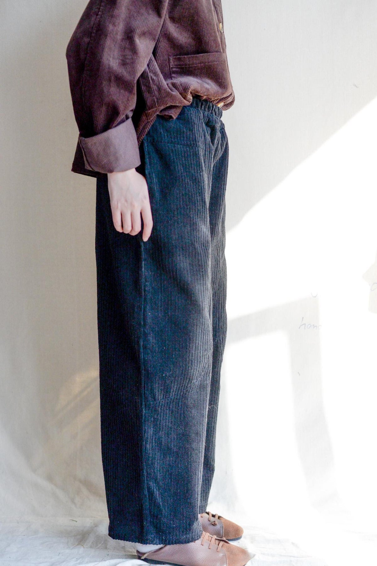 Valen Navy Cotton Corduroy Pants — view 4
