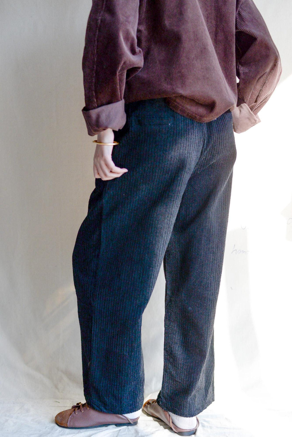 Valen Navy Cotton Corduroy Pants — view 5
