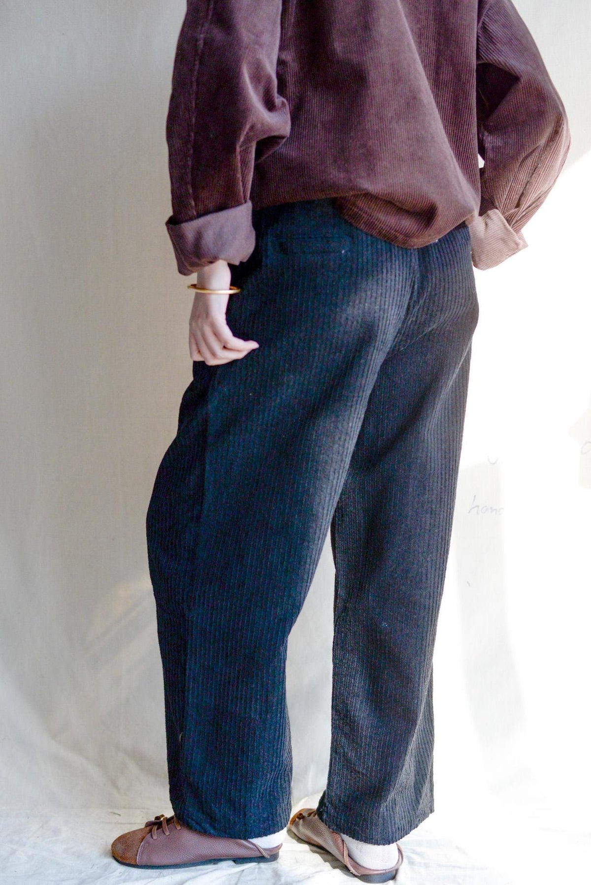 Valen Navy Cotton Corduroy Pants — view 5