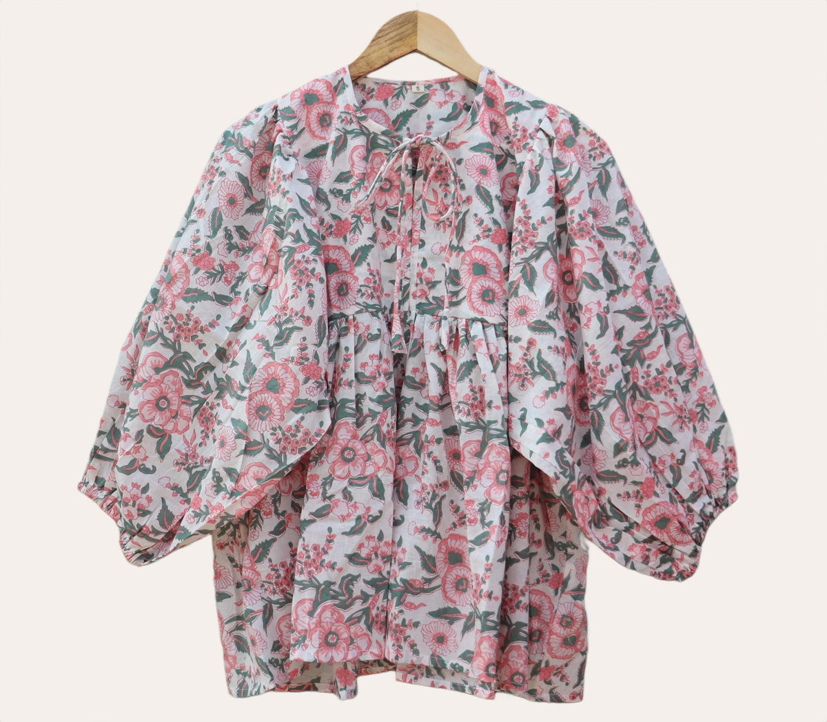 Elsie Floral Cotton Tunic Top — view 2
