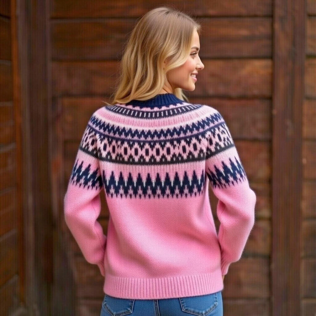 Esme Pink Knit Chunky Sweater — view 3