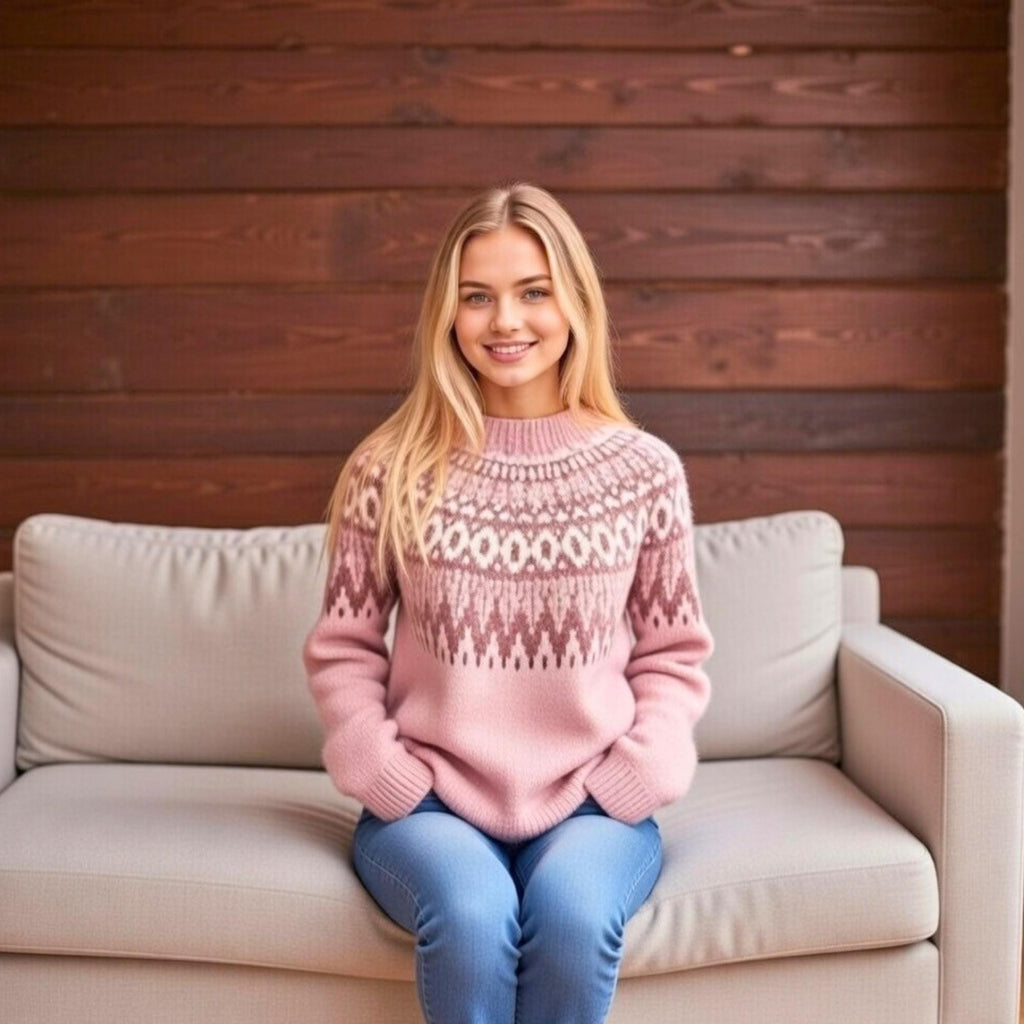 Pia Pink Knit Sweater — view 3