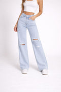 Quinn White Denim Wide-Leg Jeans — Strouse's