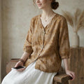 Joy Floral Linen Puff-Sleeve Blouse — Strouse's