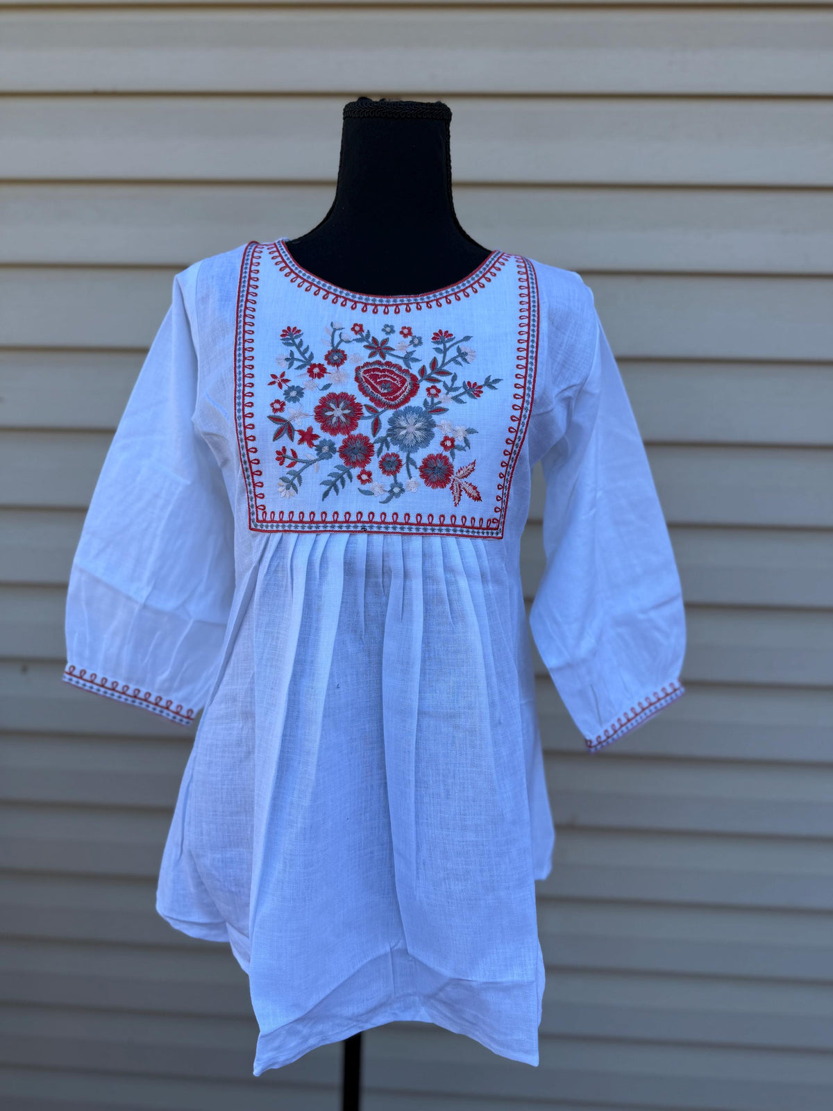 Tessa Floral Cotton Tunic Top — view 5