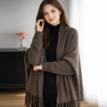 Flora Black Wool Wrap Cardigan — Strouse's