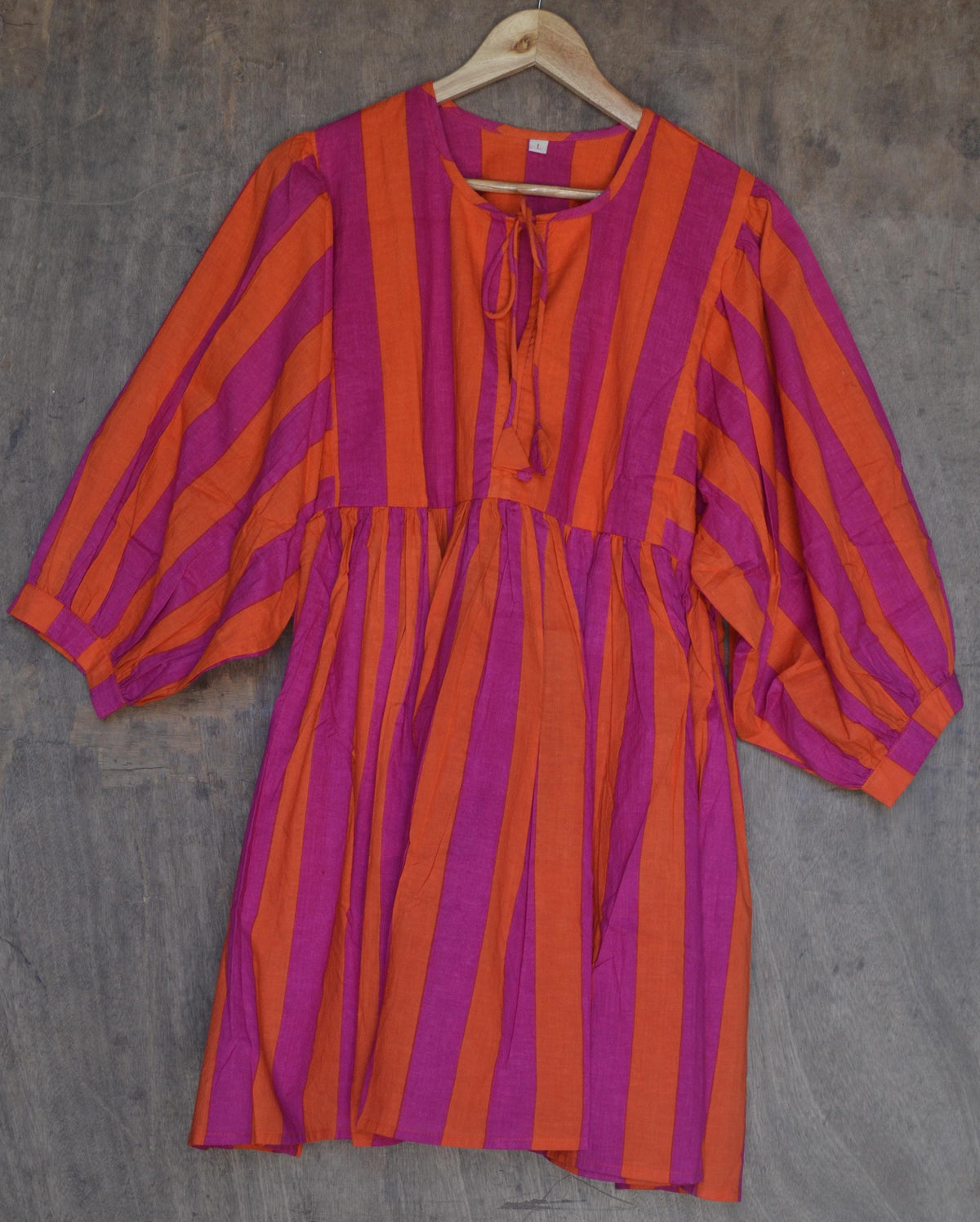 Gemma Striped Cotton Midi Dress — view 3
