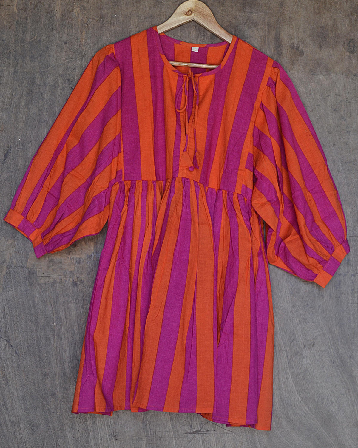 Gemma Striped Cotton Midi Dress — view 2