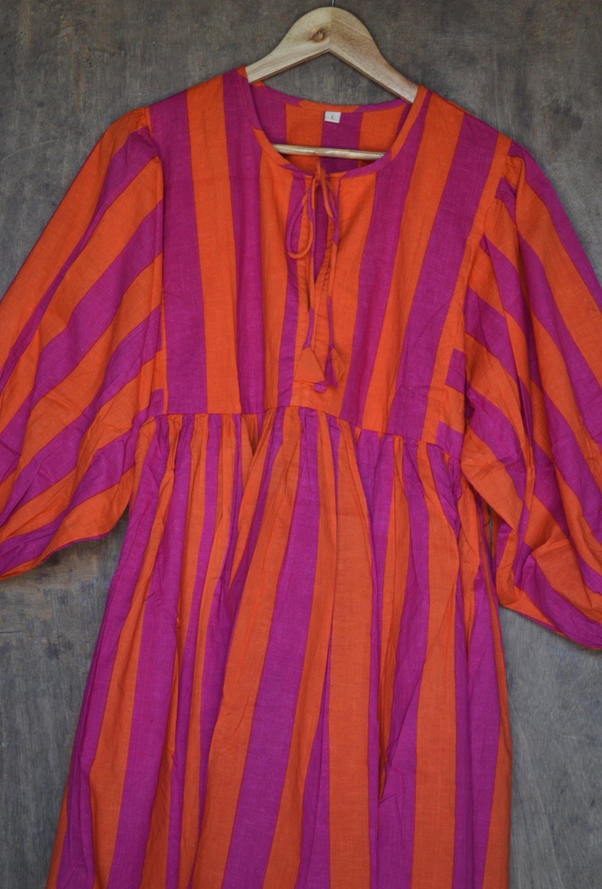 Gemma Striped Cotton Midi Dress — view 5