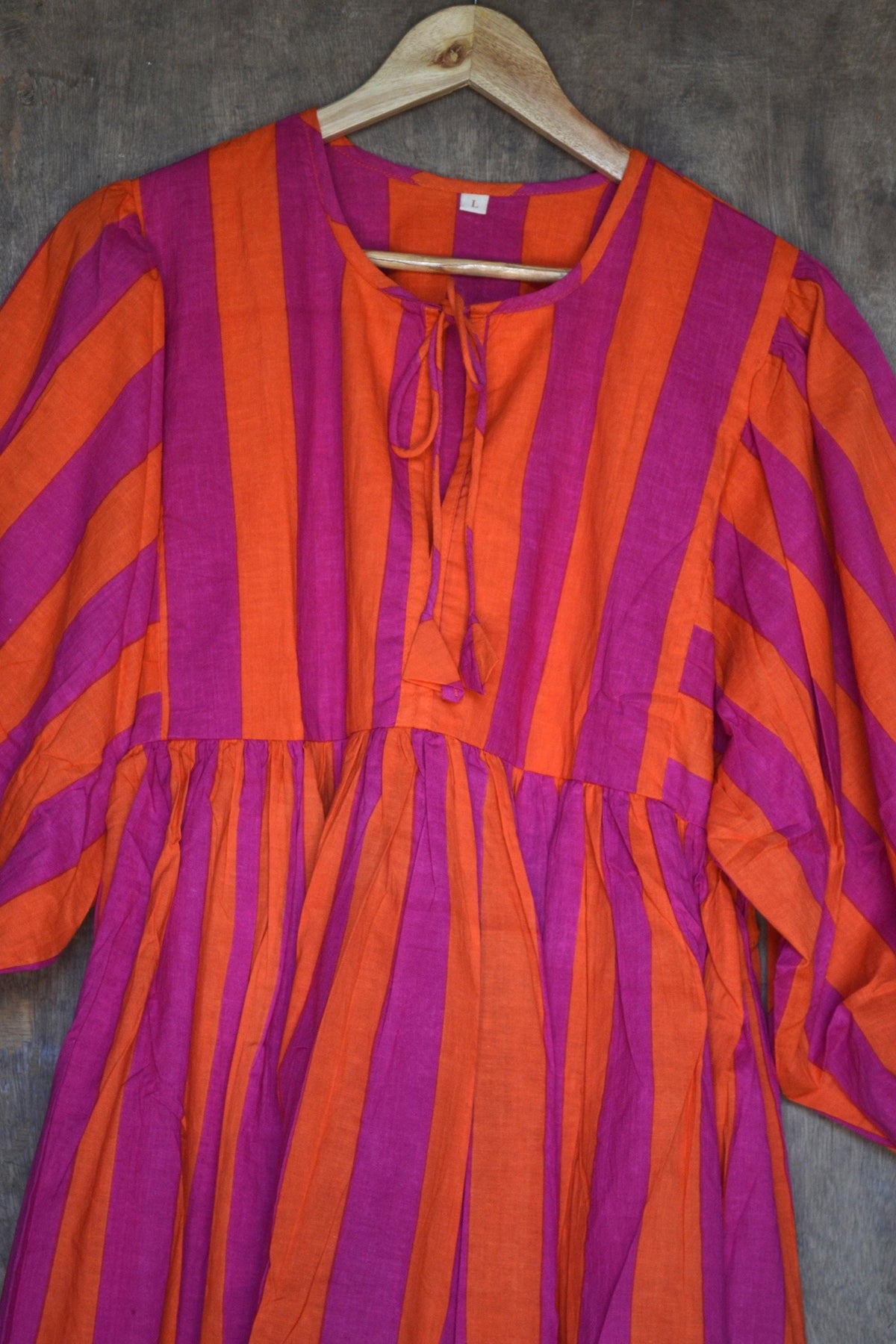 Gemma Striped Cotton Midi Dress — view 4