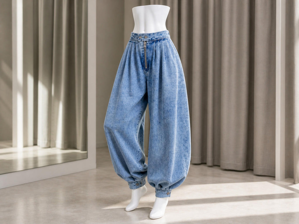 Belle Gray Denim Wide-Leg Jeans — view 5