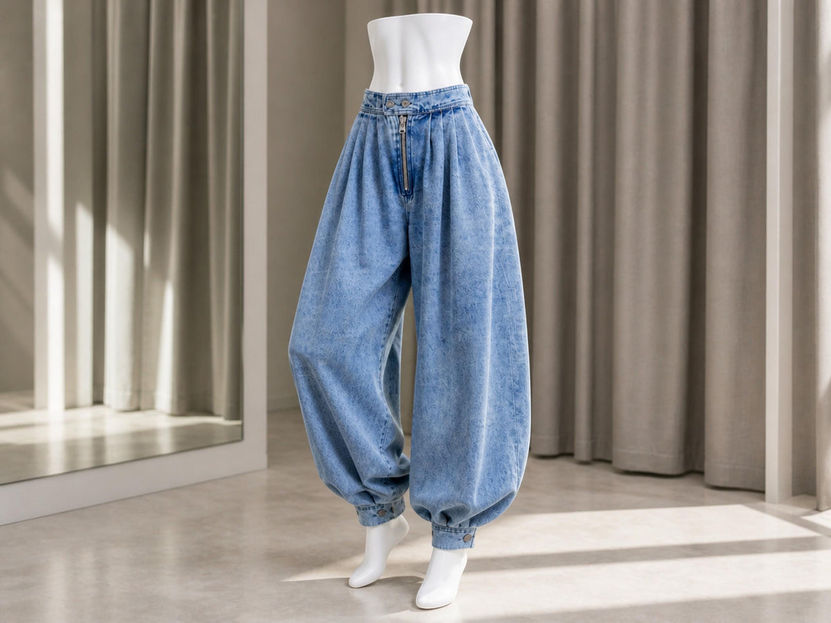 Belle Gray Denim Wide-Leg Jeans — view 5