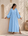 Tilly Light Blue Cotton Tunic Midi Dress — Strouse's