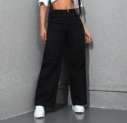 Trixie Black Denim Wide-Leg Jeans — view 4