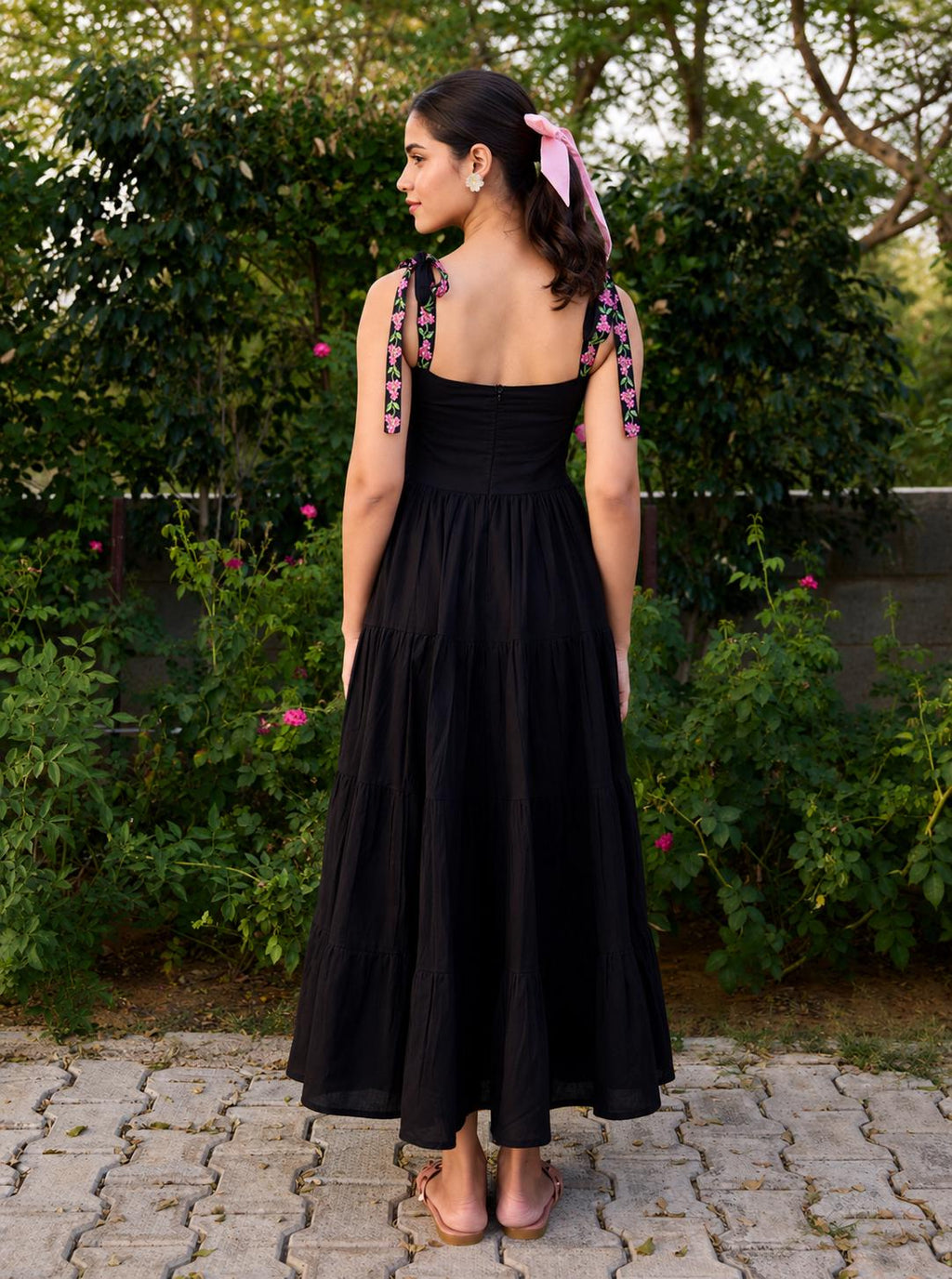 Nora Floral Cotton Tiered Maxi Dress — view 6