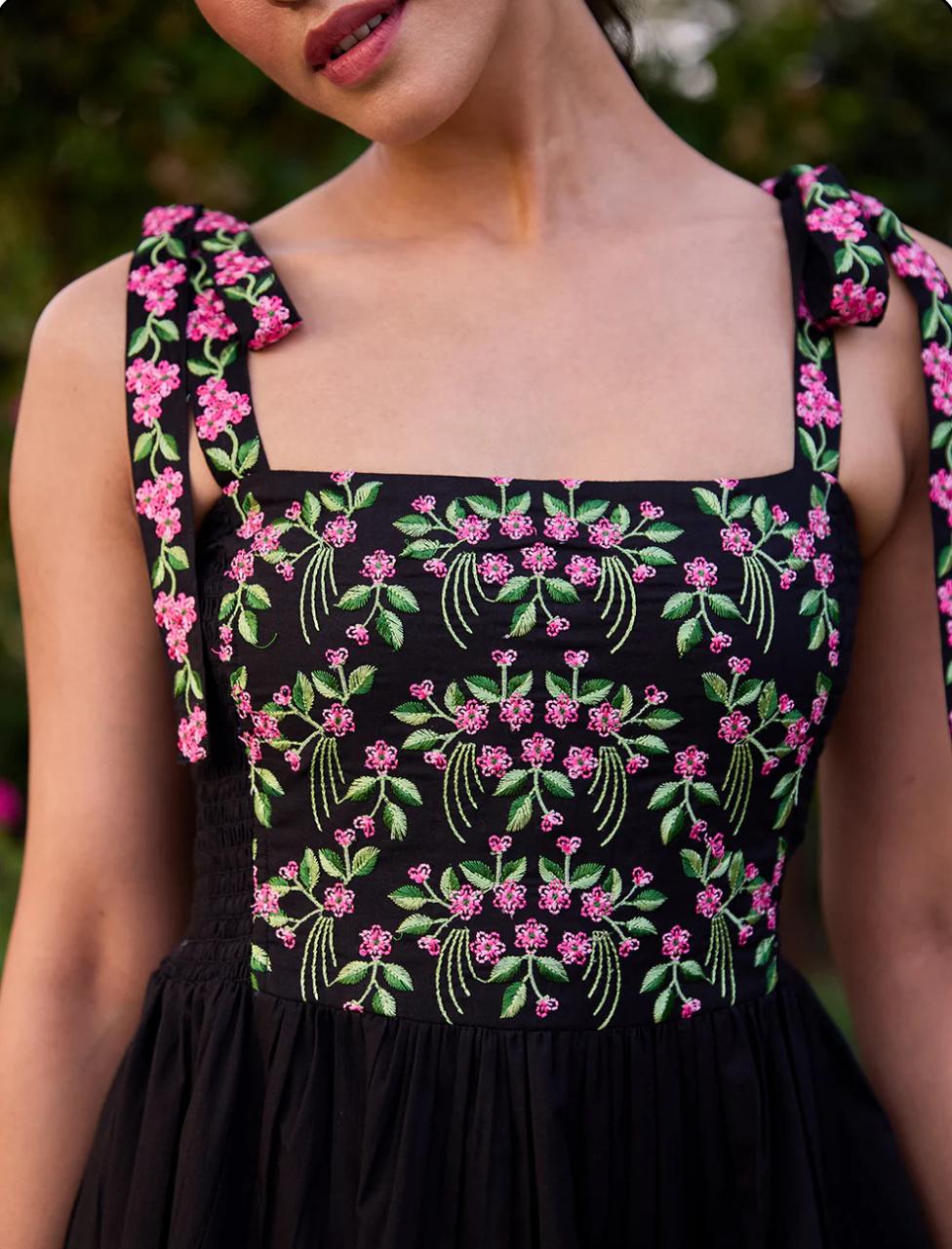 Nora Floral Cotton Tiered Maxi Dress — view 2
