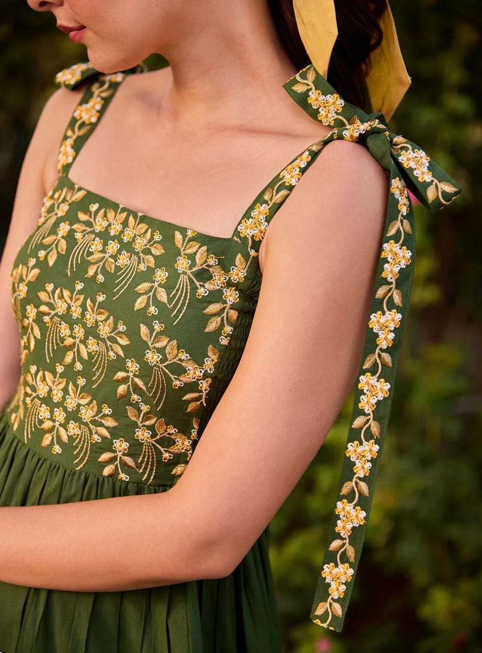 Nora Floral Cotton Tiered Maxi Dress — view 3