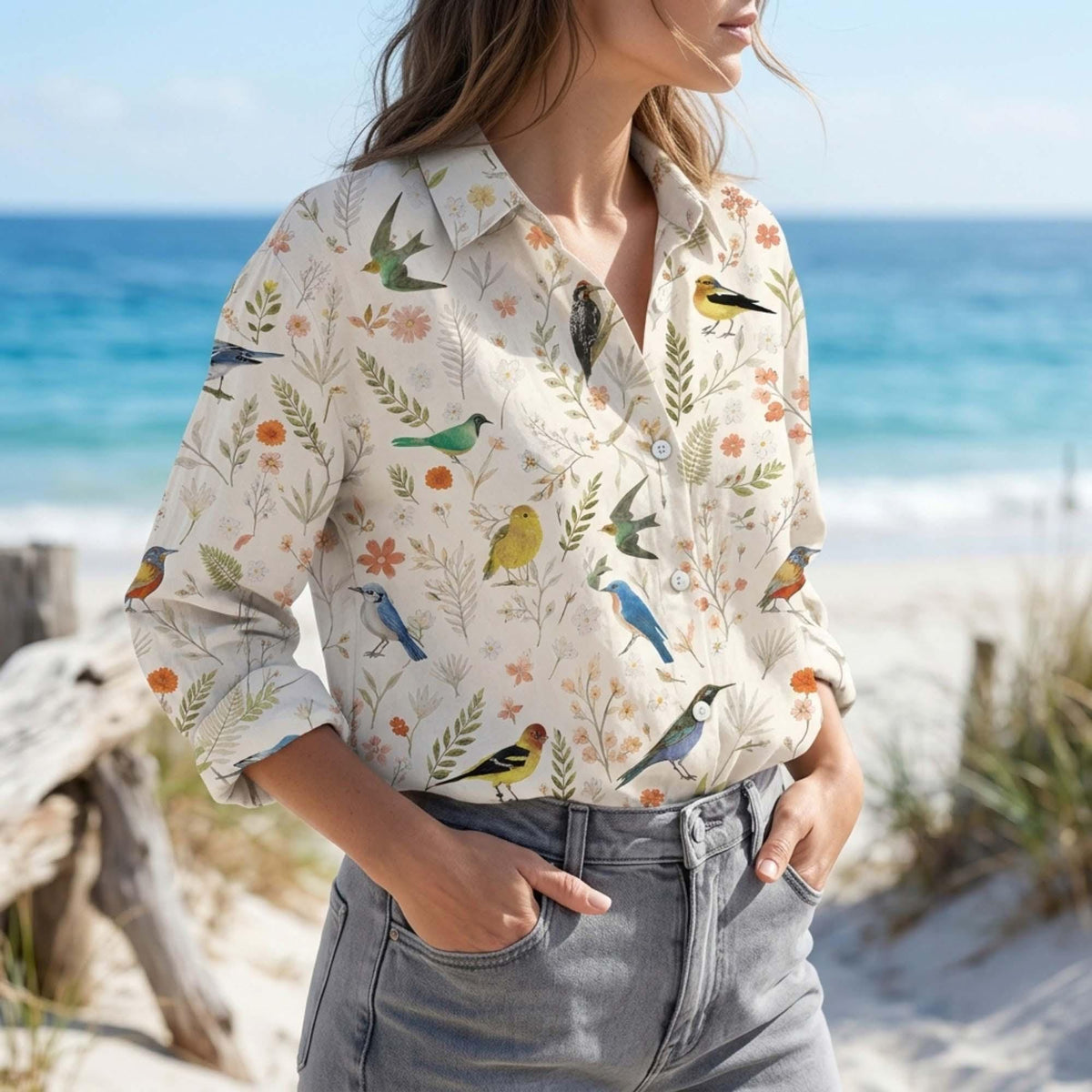Winnie Botanical Linen Shirt — view 4