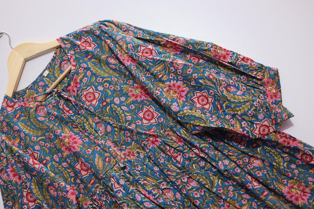 Pearl Olive Cotton Maxi Dress — view 3