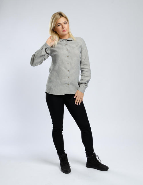 Bianca Striped Linen Button-Down Shirt — Strouse's