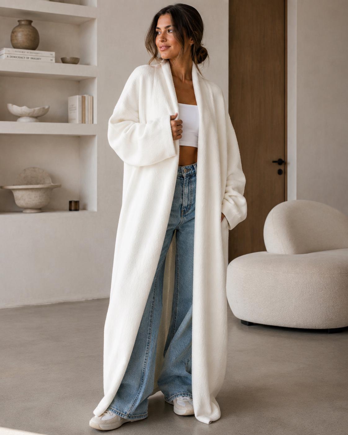 Calla Gray Knit Oversized Cardigan — view 2